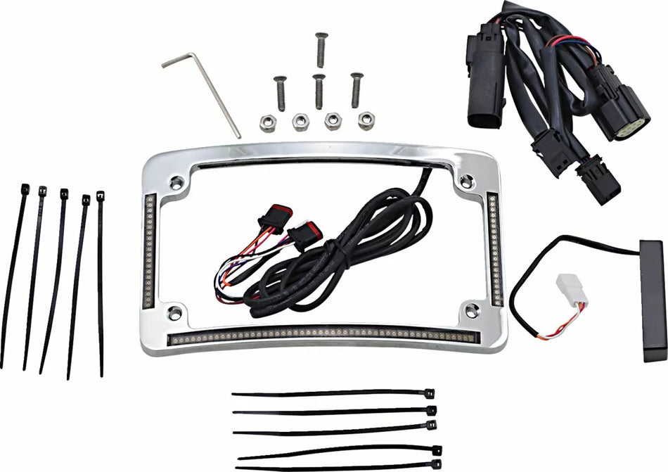 Plug & Play Run/Brake/Turn LED Radius License Plate Frame