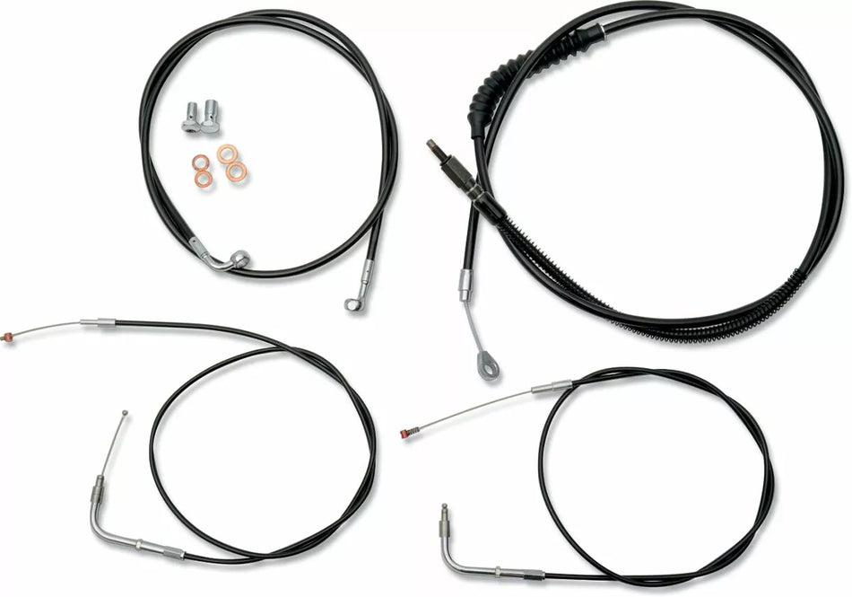 Standard Black Vinyl Braided Handlebar Cable/Brake Line Kit