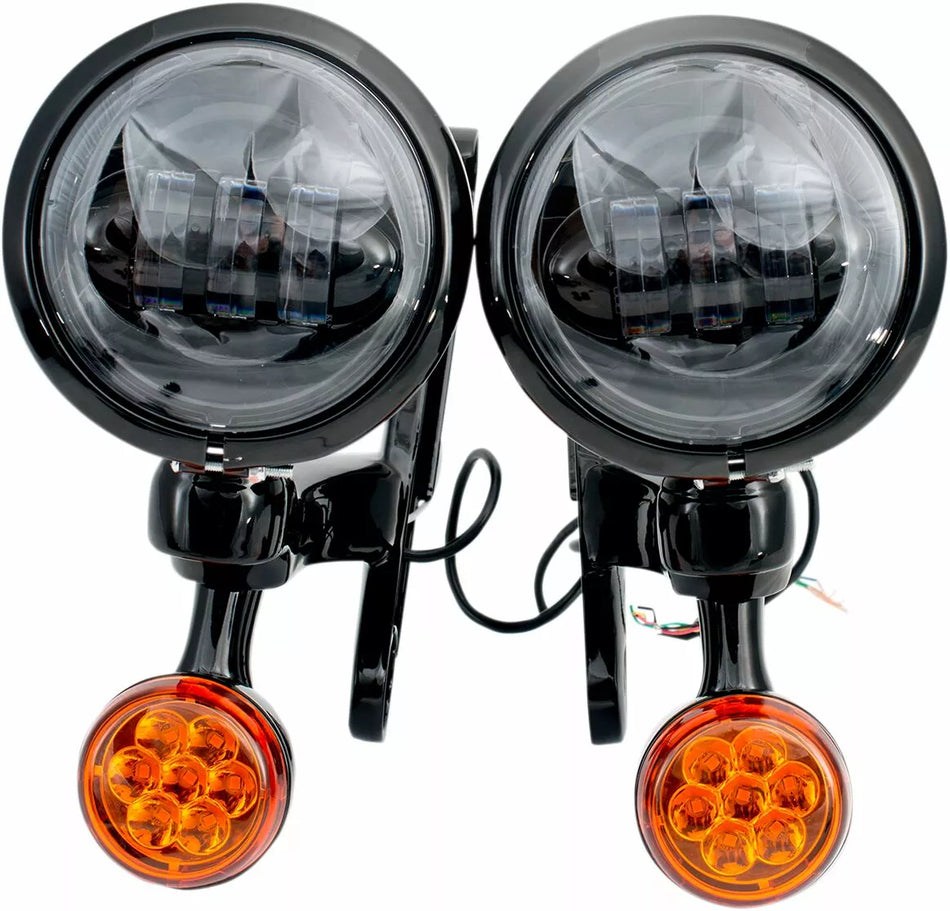 Light Brackets with LED Auxiliary Lights and Turn Signals