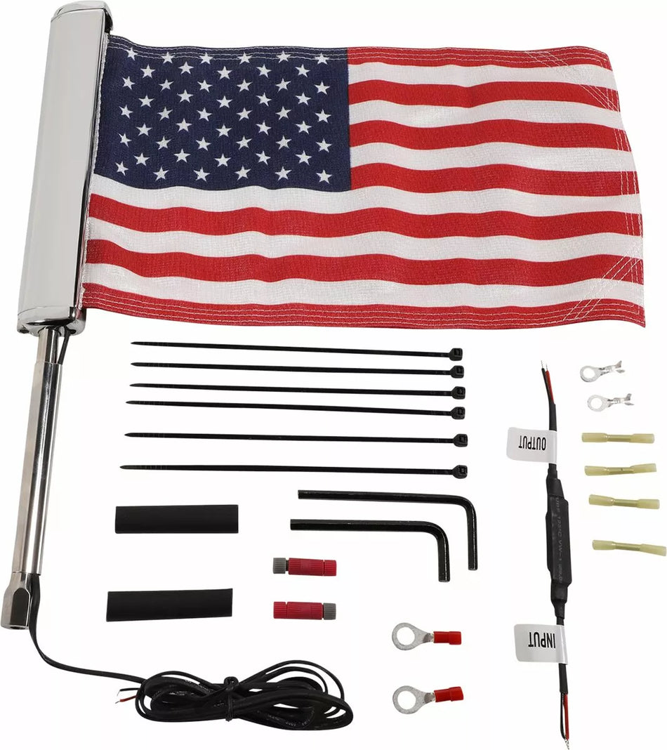 LED Lighted Flagpole with American Flag