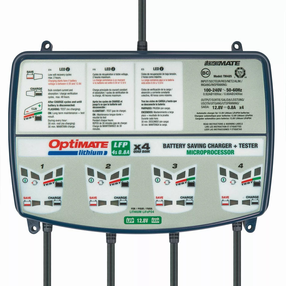 OptiMate Lithium  LFP 4s 0.8A Quad Bank