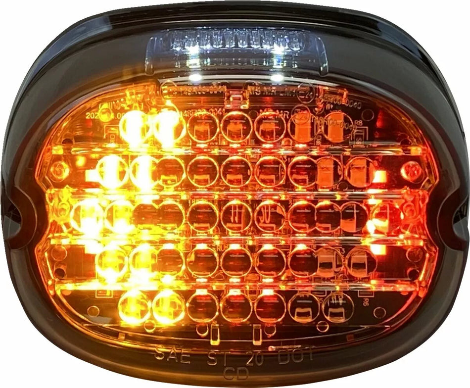 Low Profile LED Taillight with Integrated Auxiliary Turn Signals