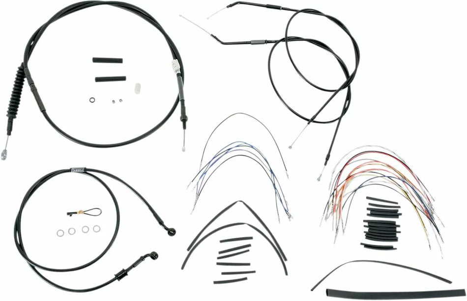 Complete Black Vinyl Handlebar Cable/Line Kit for Ape Hanger Handlebars