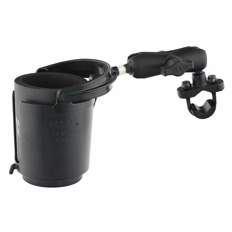 RAM® Handlebar Rail Mount with U-Bolt Base, Level Cup™ Drink Holder and Koozie