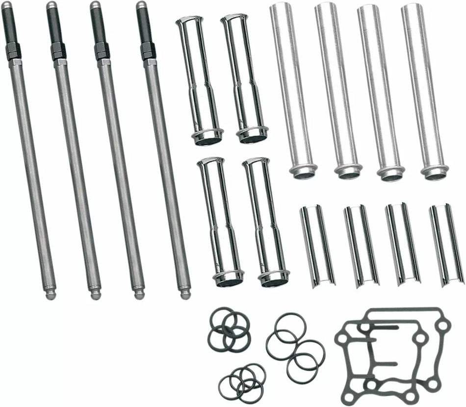 Adjustable Pushrod Cover Kit with Chrome Covers