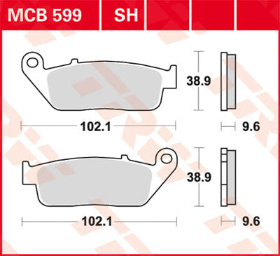 SH Series Sindered Rear Brake Pads