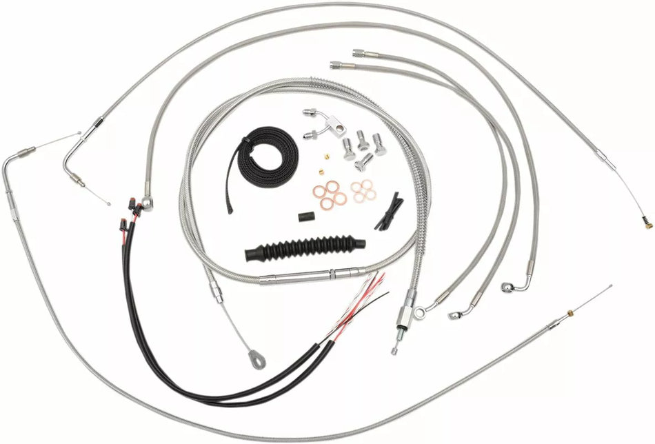 Complete Stainless Braided Handlebar Cable/Brake Line Kit