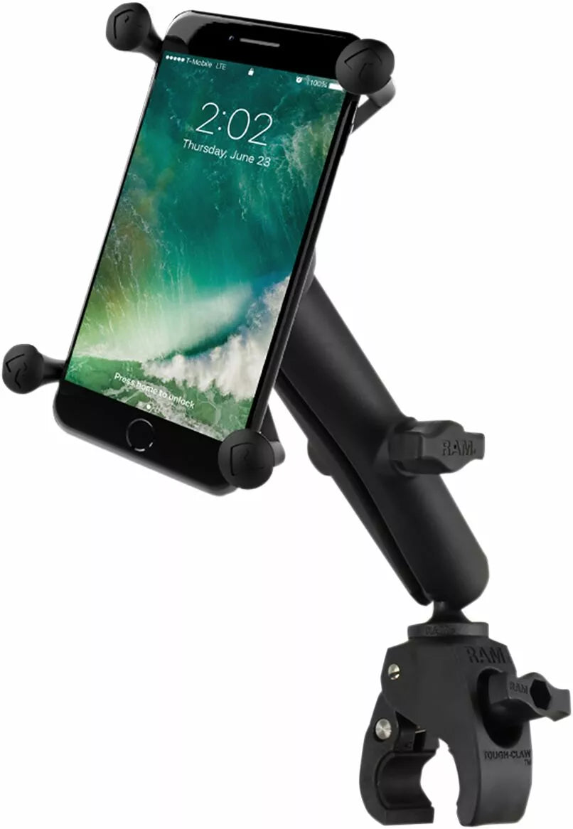 RAM® Small Tough-Claw™ Base with Long Double-Socket Arm and Universal Ram® X-Grip® Cradle