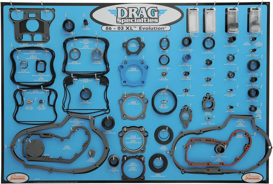 Gasket, Seal and O-Ring Display for 86-03 Xl Evolution Motors