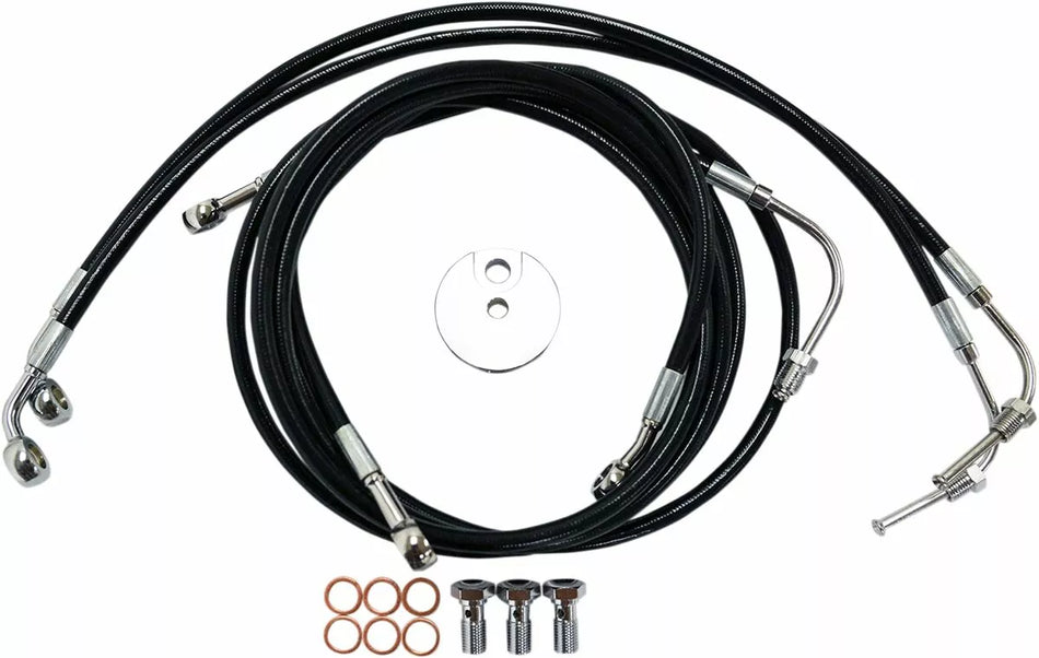 Black Braided Brake Line Kit