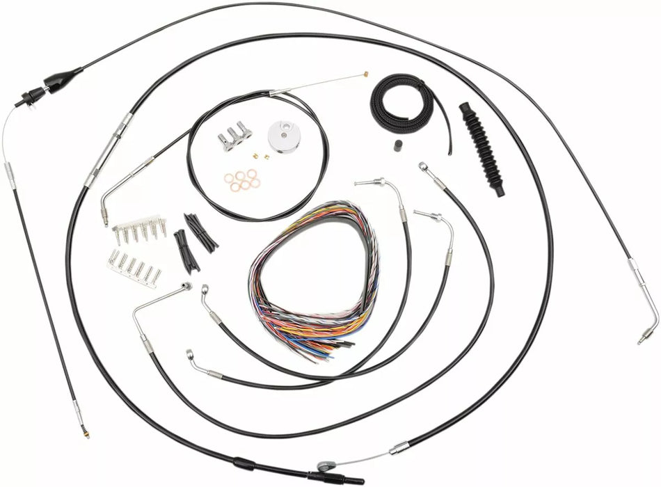 Complete Black Vinyl Braided Handlebar Cable/Brake Line Kit